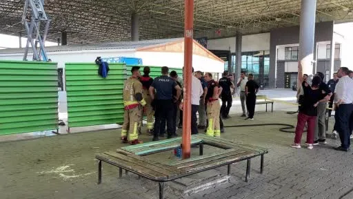 Edirne Otogarı’nda tinerli boya yangını: 2 işçi yaralandı