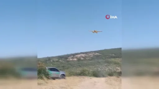 Ayvacık’ta otluk alanda çıkan yangına müdahale sürüyor