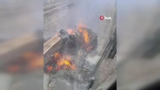 Tekirdağ’da anız yangını: 250 dönüm alan ve yaklaşık 100 saman balyası kül oldu