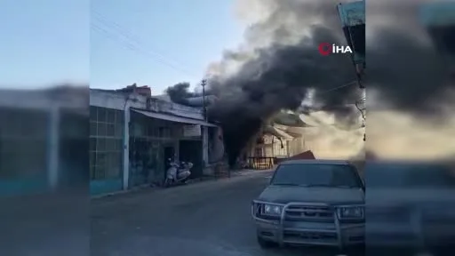 Kapalı durumdaki cila boya atölyesinde yangın