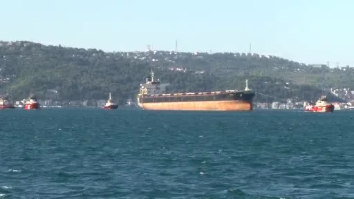 Liberya bayraklı "Anna-S" isimli kuru yük gemisi İstanbul Boğazı’ndan geçiyor
