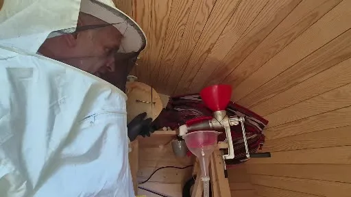 Arıları üşümesin diye elektirkli battaniyeye sararak baktı