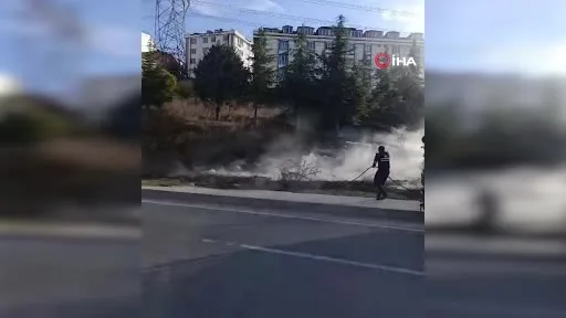 Arnavutköy’de çayırlık alanı yakıp kaçtı, Yunus polisleri yakaladı