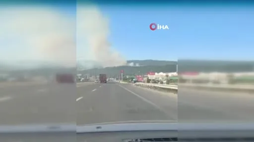 Bilecik’te makilik alanda çıkan yangın rüzgarın etkisiyle büyüyor