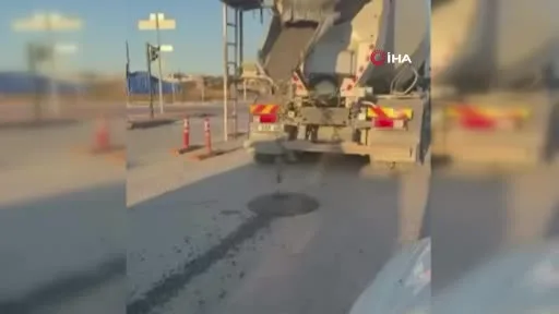 Bursa’da yola beton döken mikser sürücüsüne tepki