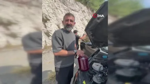 Oto tamircisi otobanda çaresiz kalınca, şalgam suyunu motor suyu olarak kullandı