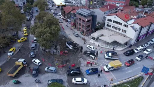 Eyüpsultan Bulvarı’nda altyapı çalışmaları sırasında kısmi göçük