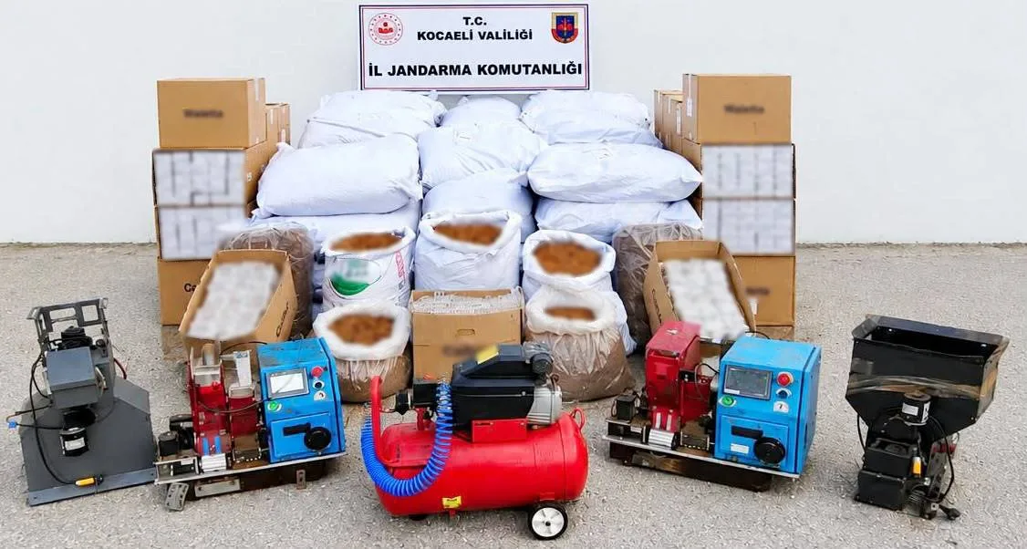 Kocaeli’de 2 milyon 450 bin liralık tütün ve makaron ele geçirildi