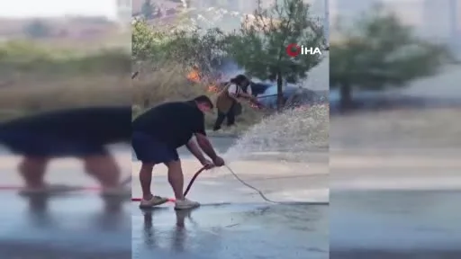 Edirne’de otluk alan yangınına vatandaşlar ve itfaiye ekipleri seferber oldu