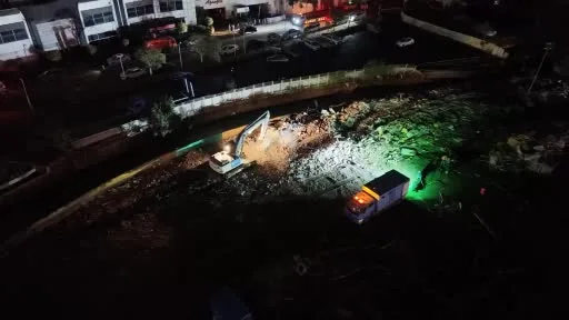 Ayazağa’da devam eden yıkım çalışması dronla havadan görüntülendi