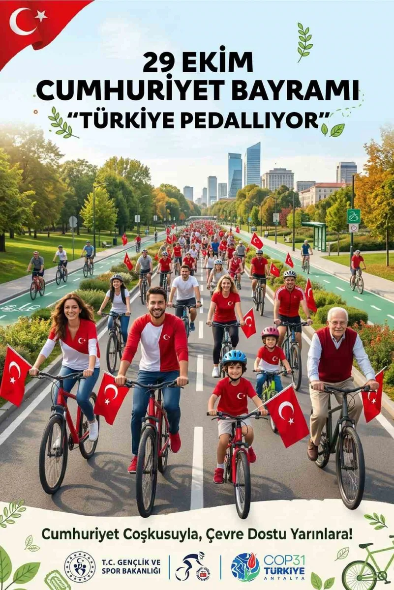 Cumhuriyetin 103. yılında 81 ilde pedallar iklim farkındalığı ve daha yeşil bir gelecek için çevrilecek